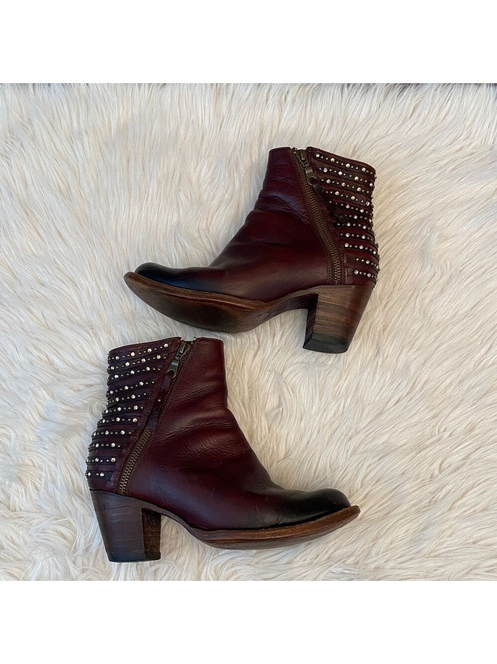 Denver Brown Studded Lady Gabriel Ankle Boots, Size 7.5 - Picture 6 of 17
